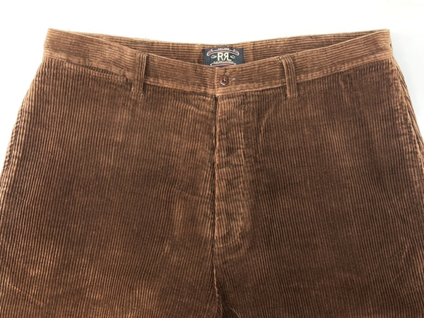 ダブルアールエル RRL 90s CORDUROY PANTS コーデュロイ パンツ ボタンフライ ワーク トラウザーズ 三ツ星タグ Ralph Lauren 茶 無地 ボトムスその他 ブラウン 38×33 104MB-347