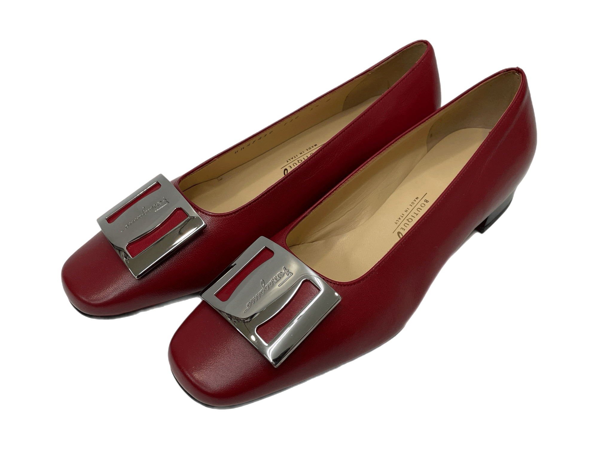 サルヴァトーレフェラガモ Salvatore Ferragamo スクエアトゥ フラット