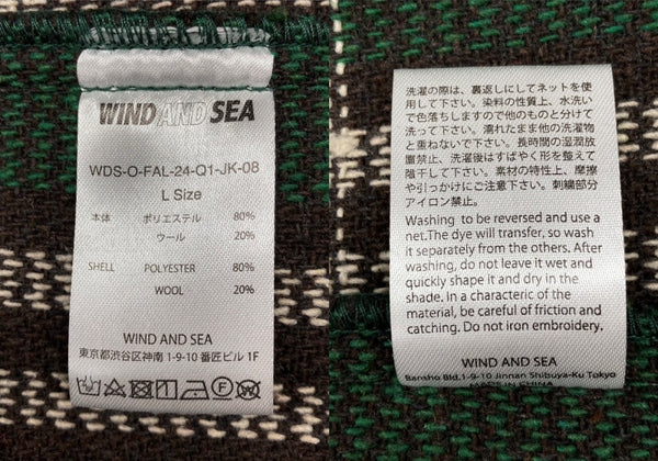 ウィンダンシー WIND AND SEA 23AW SHAGGY PLAID CPO SHIRT JACKET シャギー チェック シャツ ジャケット 起毛 長袖 緑 WDS-O-FAL-24-Q1-JK-08 ジャケット チェック グリーン Lサイズ 104MT-1784