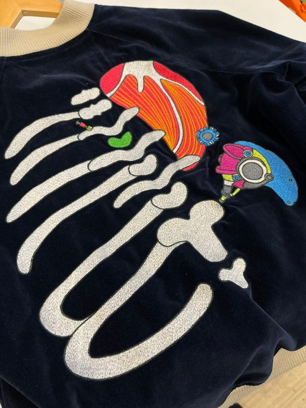 ブルーナボイン BRU NA BOINNE トレジャージャンパー2号 リバーシブルブルゾン スカジャン サテン コットンベロア I DREAMED 刺繍  1158217 サイズ2 ジャケット ゴールド 101MT-5204