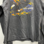 【曜日割引対象外】 ハーレーダビットソン HARLEY-DAVIDSON イーグル フレイム USA製 ロンT ブラック XLサイズ 201MT-4738 VB