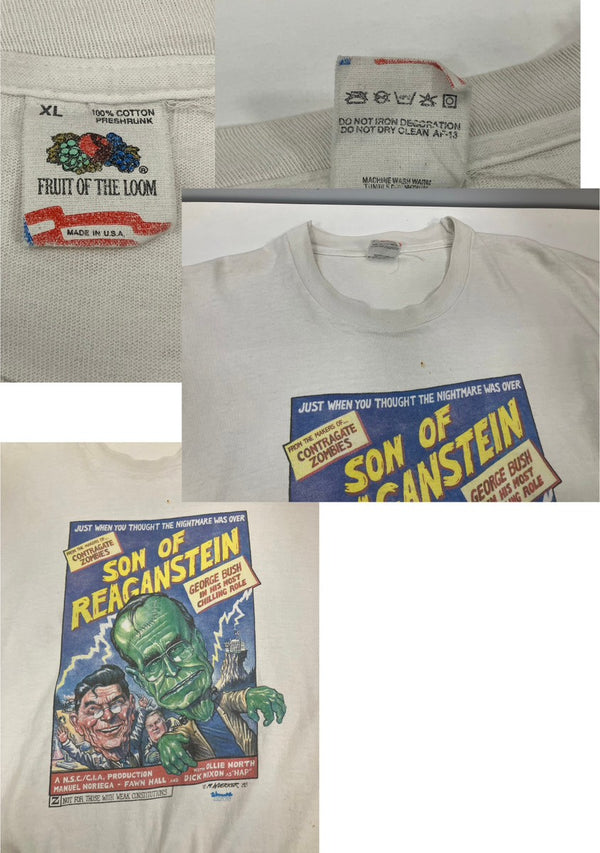 ヴィンテージ vintage 80's 80s  FRUIT OF THE LOOM 1988 SON OF REAGANSTEN ブッシュ レーガン 大統領 ゾンビ XL Tシャツ ホワイト LLサイズ 101MT-3512