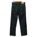 サプライヤー SUPPLIER FIRE PATTERN STITCH LOGO DENIM デニム ブラック Mサイズ 201MB-1169