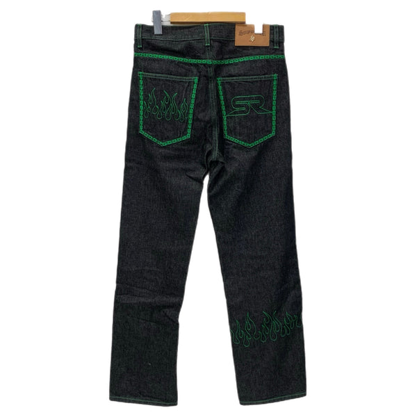 サプライヤー SUPPLIER FIRE PATTERN STITCH LOGO DENIM デニム ブラック Mサイズ 201MB-1169