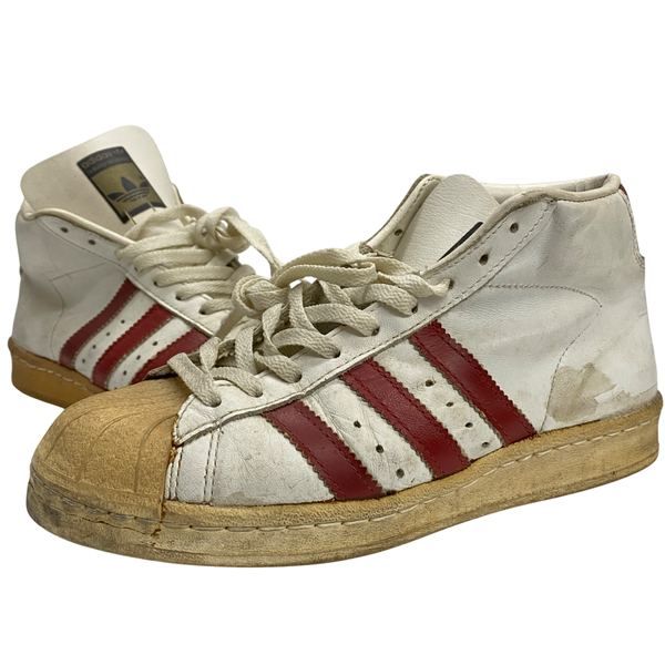 【曜日割引対象外】 アディダス adidas 80's PRO MODEL フランス製 made in france 金ベロ 5 1/2 メンズ靴 スニーカー ホワイト 24.5cmサイズ 201-shoes1585 VB