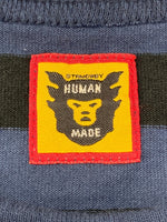 ヒューマンメイド Human Made Striped L/S T-Shirt ストライプ ロング スリーブ Tシャツ クルーネック ロンT 青 ロンT 刺繍 ブルー XLサイズ 104MT-1459