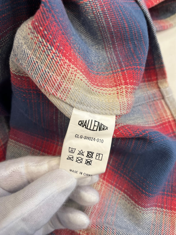 チャレンジャー CHALLENGER SHADOW PLAID SHIRT シャドープレイドシャツ ネルシャツ 青×赤 チェックシャツ チェック柄 CLG-SH 024-010 長袖シャツ マルチカラー Lサイズ 101MT-5139