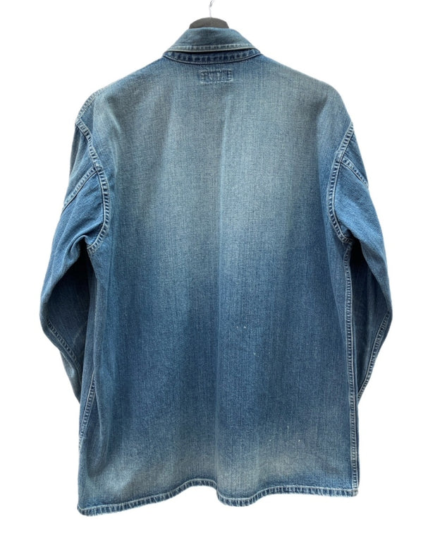 ロンハーマン Ron Herman 23SS One Wash Pullover Shirt ワンウォッシュ プルオーバー シャツ デニム 青 3720700049 長袖シャツ 無地 ブルー Mサイズ 104MT-2318