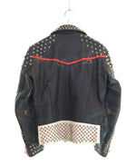 ヴィンテージ Vintage 80s 鋲ジャン ダブルライダースジャケット Made in England 80's パンク スタッズカスタム ロンジャン 英国製 ジャケット ブラック 103MT-3453