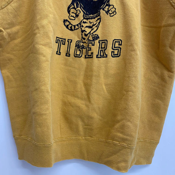 【曜日割引対象外】 ヴィンテージ vintage ARTEX 60's 70's フロッキープリント 半袖スウェット スウェット イエロー Lサイズ 201MT-4789 VB