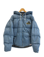 エクストララージ XLARGE ACTIVE DUCK PUFFER JACKET INDIGO アクティブ ダック パッファージャケット インディゴ 中綿ジャケット デニム フード ロゴ XL ジャケット ブルー LLサイズ 101MT-5389
