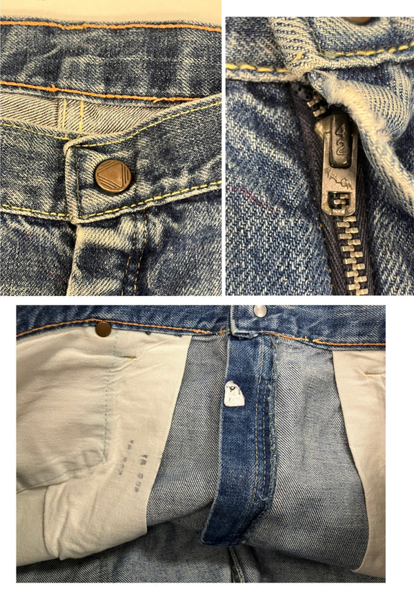 ヴィンテージ vintage 60's 60年代 ストア系 42TALON ZIPPER イエロー/オレンジステッチ デニム ブルー 101MB-675