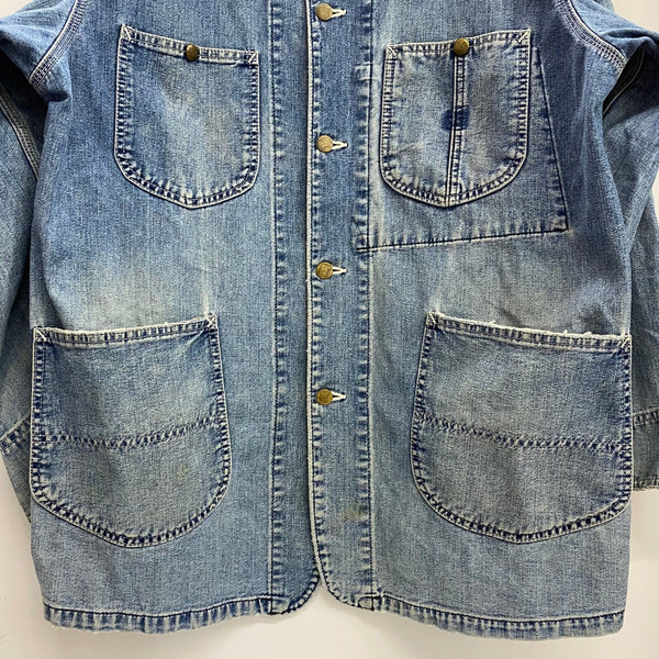 【曜日割引対象外】 リー Lee 90's 91-J 復刻 カバーオール デニム 412 ジャケット ブルー Lサイズ 201MT-4719 VB