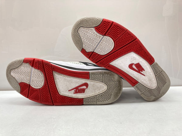ナイキ NIKE 20年製 AIR JORDAN 4 RETRO FIRE RED エア ジョーダン レトロ ファイヤー レッド AJ4 スウッシュロゴ 白 赤 黒 DC7770-160 メンズ靴 スニーカー ホワイト 27.5cm 104S-843