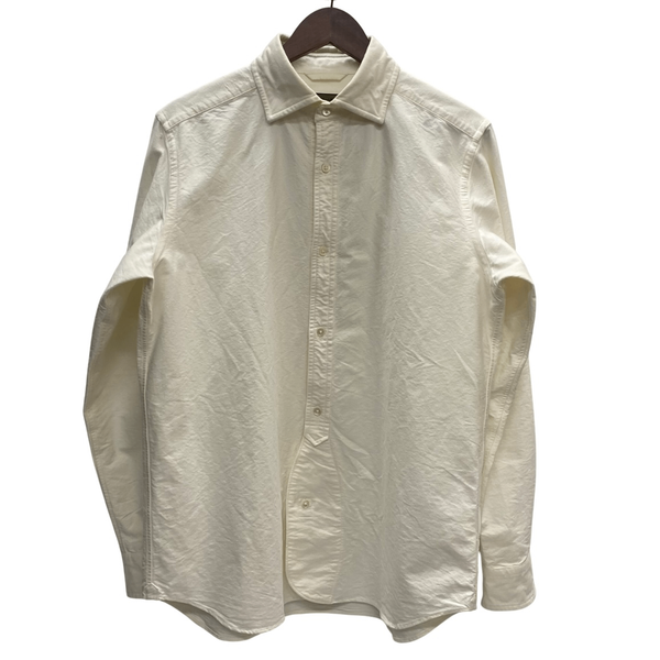 【曜日割引対象外】 ナイジェルケーボン Nigel Cabourn ブリティッシュオフィサーズシャツ 8046-00-10000 長袖シャツ ホワイト 50サイズ 201MT-4463 VB