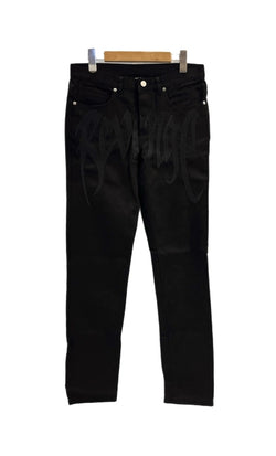 リベンジ REVENGE デニムパンツ ブラックデニム 刺繍ロゴ y2k 黒 デニム ブラック Sサイズ 101MB-759