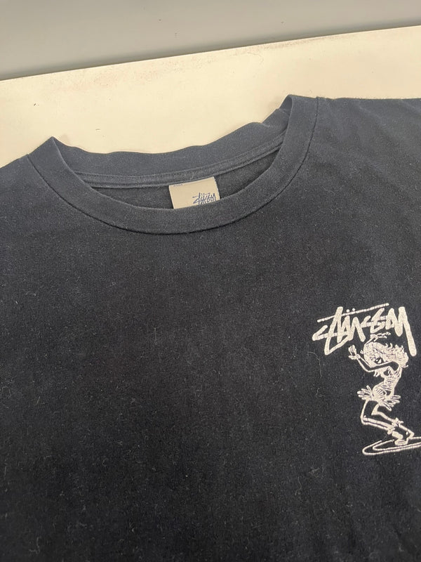 ステューシー STUSSY 90s 00s 90's~00's 銀タグ OLD STUSSY USA製 ツイストガール プリントTシャツ Tシャツ ブラック M 101MT-4862
