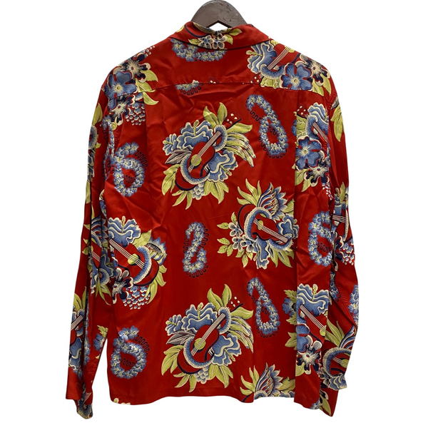 【曜日割引対象外】 サンサーフ SUN SURF アロハシャツ L/S RAYON ALOHA SHIRT SS20084 長袖シャツ レッド Mサイズ 201MT-4395 VB