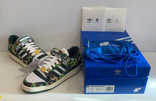 アディダス adidas × A BATHING APE Forum 84 Low 30th Anniversary "Green Camo" ID4771 メンズ靴 スニーカー グリーン 26.0cmサイズ 201-shoes1106