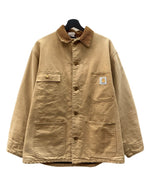 カーハート Carhartt MICHIGAN CHORE COAT ミシガン チョア コート ダック カバーオール 裏ブランケット ボタン アウター ジャケット 薄茶 サイズ 40 ジャケット ロゴ ベージュ 104MT-1879