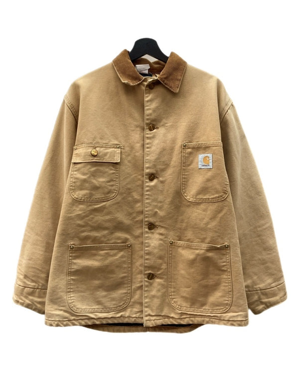 カーハート Carhartt MICHIGAN CHORE COAT ミシガン チョア コート ダック カバーオール 裏ブランケット ボタン アウター ジャケット 薄茶 サイズ 40 ジャケット ロゴ ベージュ 104MT-1879