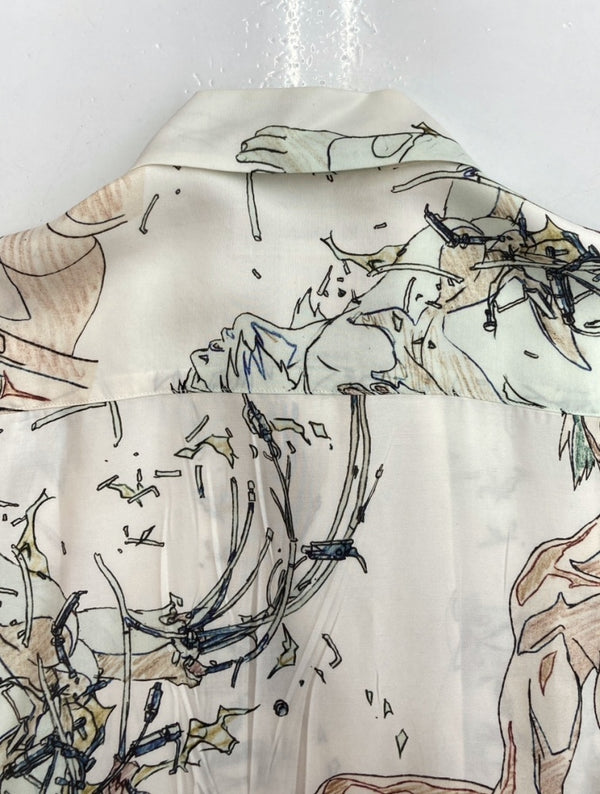 ワコマリア WACKO MARIA × GHOST IN THE SHELL 攻殻機動隊 HAWAIIAN SHIRT ハワイアン シャツ アロハシャツ 半袖 白 半袖シャツ キャラクター ホワイト Sサイズ 104MT-1163