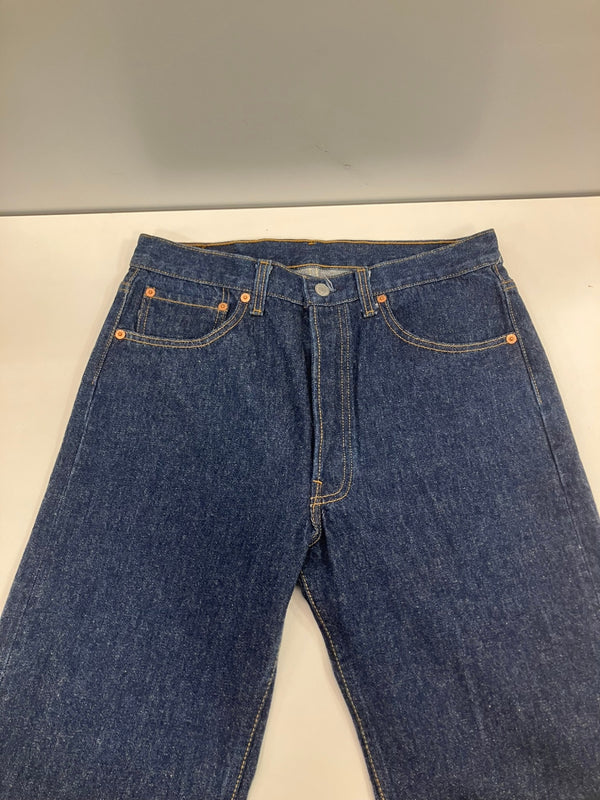 リーバイス Levi's 90's 90年代 赤文字501 脇割り 濃紺 ボタン裏552刻印 MADE IN USA アメリカ製 VINTAGE ヴィンテージ デニム ブルー W34L36 101MB-756