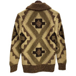 【曜日割引対象外】 ダブルアールエル RRL ハンドニット リネンブレンド ショールカラー カーディガン セーター ブラウン XSサイズ 201MT-4231 VB