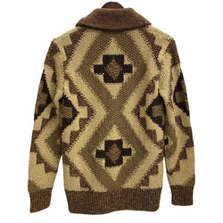 【曜日割引対象外】 ダブルアールエル RRL ハンドニット リネンブレンド ショールカラー カーディガン セーター ブラウン XSサイズ 201MT-4231 VB