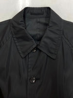 コムデギャルソン COMME des GARCONS HOMME BLACK NYLON LONG COAT ナイロン ロング コート チェスター ボタン アウター ジャケット 黒 HC-10001M ジャケット 無地 ブラック Mサイズ 104MT-1556