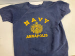 ヴィンテージ vintage 60's 60年代 US NAVY ANNAPOLIS フェード MILITARY ミリタリー 半袖スウェット  - スウェット ネイビー 101MT-4743