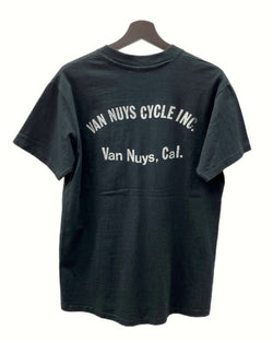 ヴィンテージ vintage 70s 80s Harley Davidson ハーレー ダビッドソン S/S TEE 半袖 Tシャツ Hanes モーターサイクル 両面プリント 黒 L 42-44 Tシャツ プリント ブラック 104MT-1190