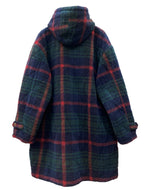 チャップス CHAPS 90s BOA DUFFEL COAT ボア ダッフル コート ジップアップ 木トグル Ralph Lauren アウター ジャケット 赤 緑 紺 D-OS1380 コート チェック ネイビー Lサイズ 104MT-2201