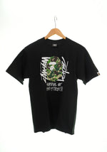 ステューシー  STUSSY   A BATHING APE アベイシングエイプ ヘイプヘッド APE HEAD FITTEST TEE 30周年 黒 半袖 ロゴ Tシャツ 黒 Tシャツ プリント ブラック Sサイズ 103MT-516