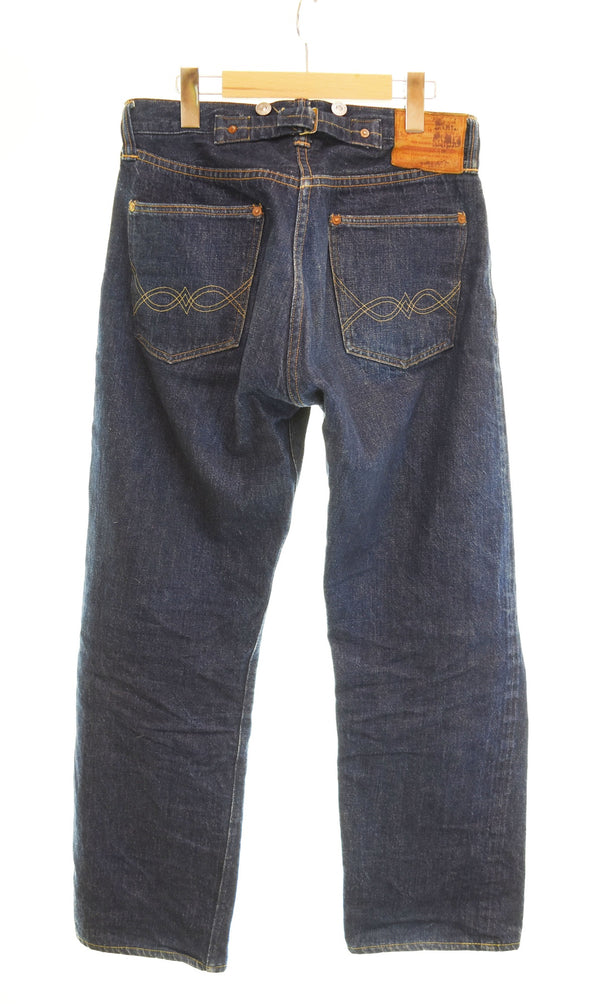 ウエアハウス WAREHOUSE シンチバック ボタンフライ サスペンダーボタン ストレート デニム パンツ デニム ブルー 30 103MB-437