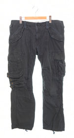 ラルフローレン RalphLauren 90s ボンテージギミックカーゴパンツ 90's マルチポケット ヘリンボーンツイル Y2K カーゴパンツ ブラック 38/32 103MB-565