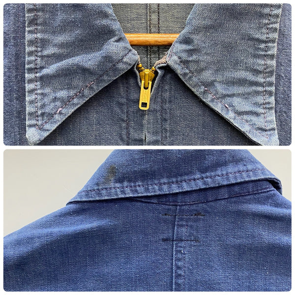 【曜日割引対象外】 ハリスアンドフランク HARRIS&FRANK ~70's デニムワークジャケット ジャケット ネイビー 201MT-4123 VB