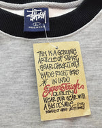 ステューシー STUSSY 90s Made in USA DEADSTOCK ラグランスリーブ サイドライン スウェット  90's USA製 紺タグ デッドストック NOS スウェット グレー Lサイズ 103MT-3080