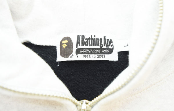 アベイシングエイプ A BATHING APE FOOTBALL RELAXED FIT FULL ZIP HOODIE ロゴ プリント パーカー グレー 001ZPJ301002M パーカ グレー Lサイズ 103MT-2039