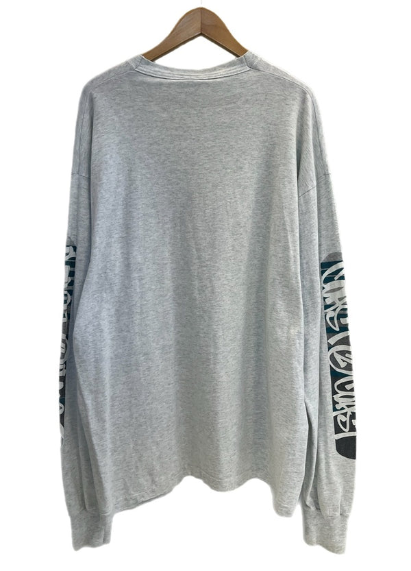 US US古着 90s ©1997 ヴィンテージ Vintage タスマニアデビル LOONEY TUNES ルーニーチューンズ 袖プリント  ロンT グレー 101MT-4578