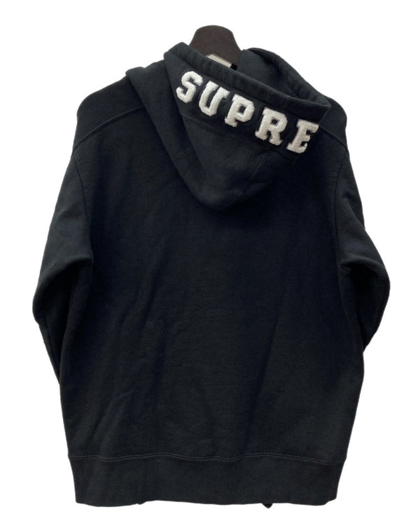 シュプリーム SUPREME 18AW Paneled Hooded Sweatshirt パネラド フーディ スウェット シャツ 黒 パーカ 刺繍 ブラック Mサイズ 104MT-2044