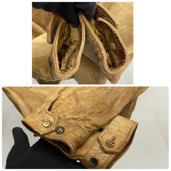 【曜日割引対象外】 バーバリーズ Burberrys 70's 80's Leather Jacket スペイン製 タータンチェック ジャケット ベージュ 201MT-3669 VB