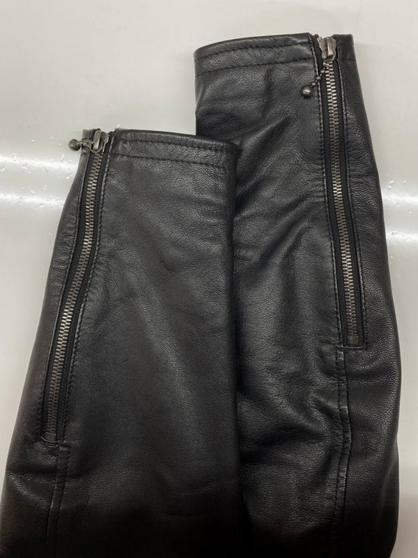 カドヤ KADOYA × Kawasaki LEATHER JACKET レザー ジャケット ライダース セミダブル ダブルジップ アウター 黒 ジャケット 無地 ブラック Lサイズ 104MT-1917