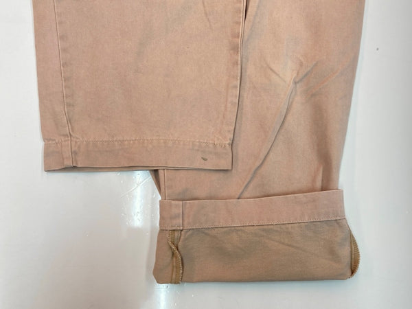 ダブルアールエル RRL 90s TACK CHINO PANTS タック チノ パンツ ジップフライ ワーク トラウザーズ 三ツ星タグ USA製 Ralph Lauren 薄茶 無地 チノパン ベージュ 31×34 104MB-342