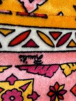 エミリオプッチ EMILIO PUCCI FIRENZE テーラード TAILORED コート ライトアウター ベロア VISCOSE ビスコース レトロ イタリア製 PINK ピンク系 ジャケット 総柄 マルチカラー SIZE42 104LT-224