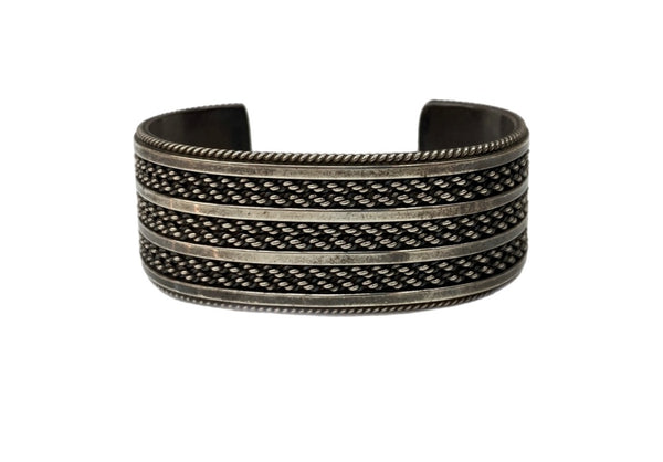 インディアンジュエリー Indian Jewelry Silver Bangle シルバー バングル ナバホ続 コインエッジ Tahe ブレスレッド 925 銀 メンズジュエリー・アクセサリー バングル 総柄 シルバー 104A-57