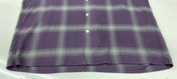 ワコマリア WACKO MARIA OMBRE CHECK OPEN COLLAR SHIRT オンブレ チェック オープンカラー 半袖 シャツ 紫 半袖シャツ チェック パープル Lサイズ 104MT-1743