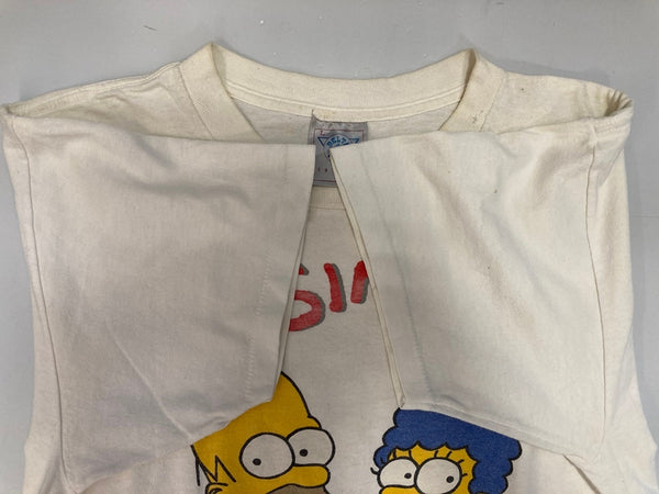 ヴィンテージ vintage 80s ザ・シンプソンズ THE SIMPSONS ANIME Tshirt アニメTシャツ キャラT US古着 ©1989 袖シングル Tシャツ ホワイト Lサイズ 101MT-2973