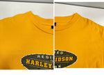 ハーレーダビットソン Harley Davidson 00s 00's ©2004 バイカー モーターサイクル プリント アメリカ製 MADE IN USA Tシャツ イエロー Lサイズ 101MT-3348