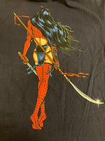ヴィンテージ vintage 90's 90年代 anvil LADY DEATH SHI WILLIAM TUCCI アメコミ 漫画 アートT XL Tシャツ ネイビー LLサイズ 101MT-4220